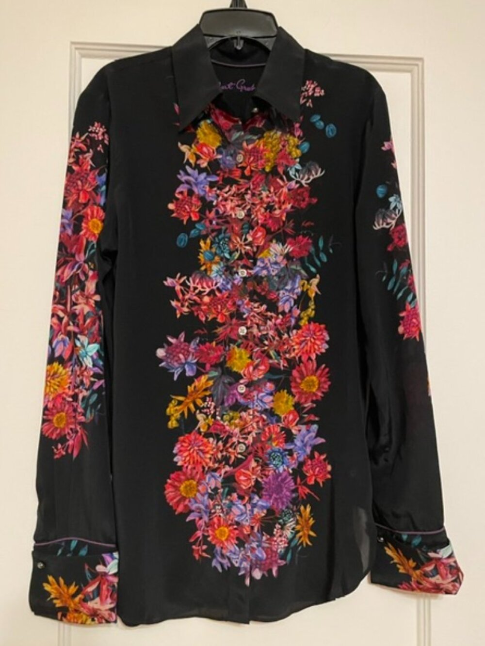 ROBERT GRAHAM Women's GABRIELA Multi-Color Floral Shirt Blouse XS